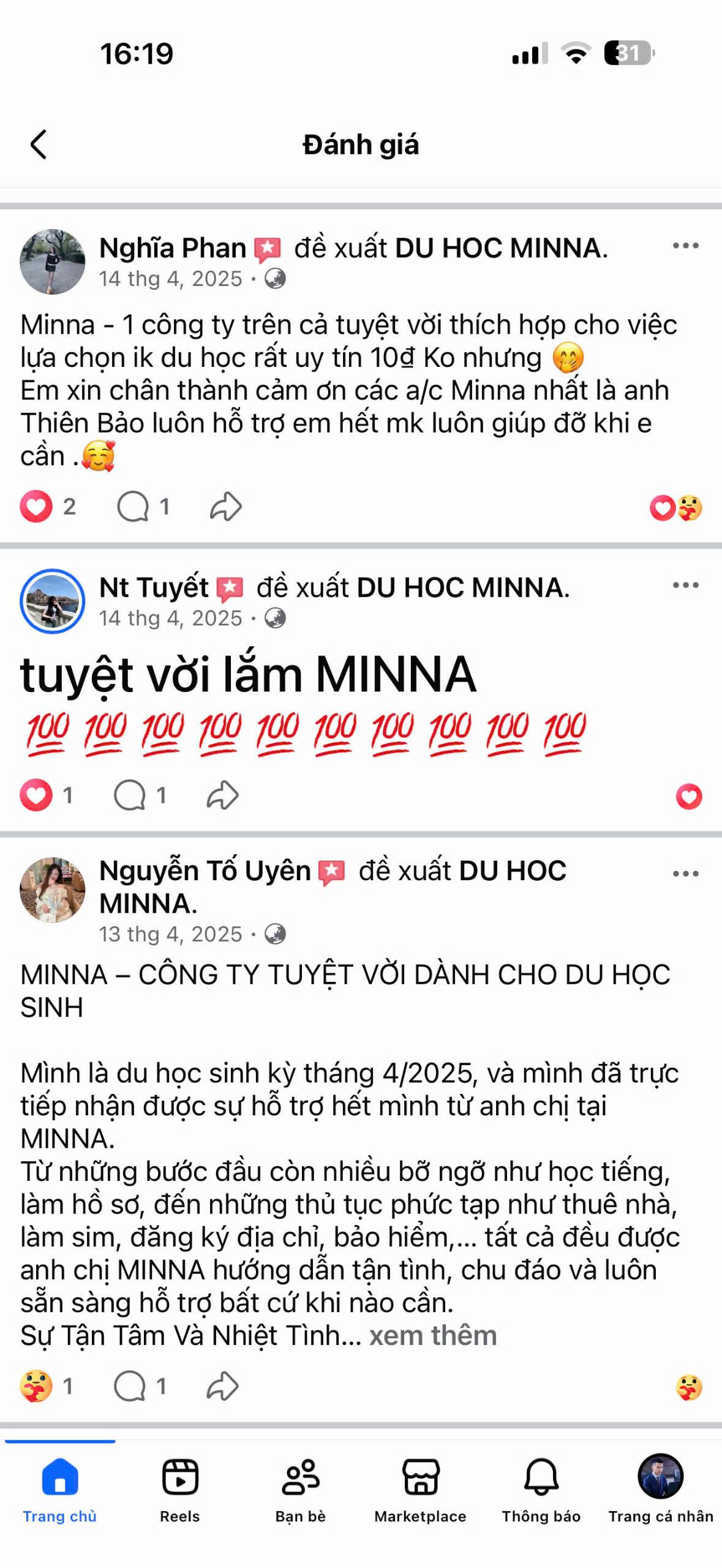 Đánh giá học viên MINNA 24